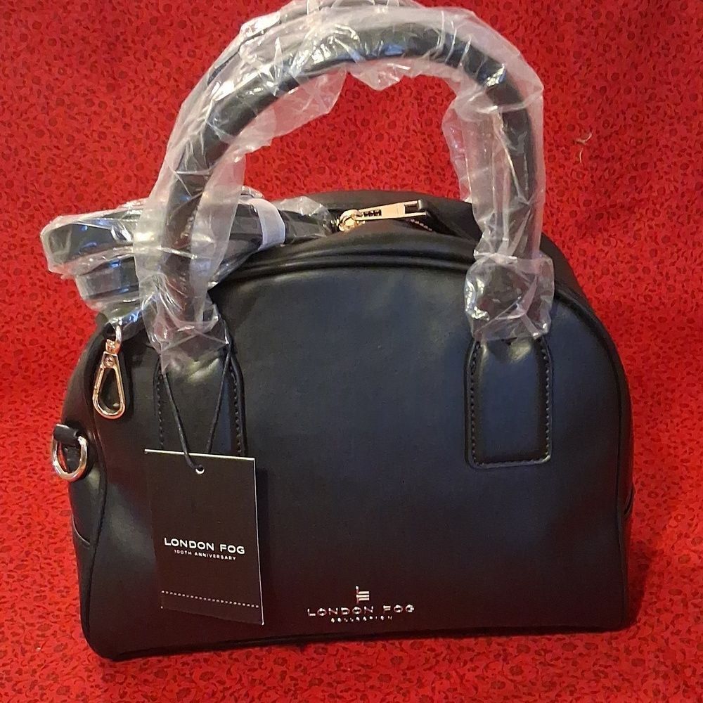 London Fog Black Satchel Bag With Strap New With Tags